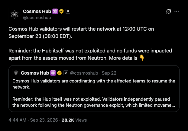 صفقة انتقال غير موقعة تستحوذ على 1.23 مليون ATOM من مهاجمtron .