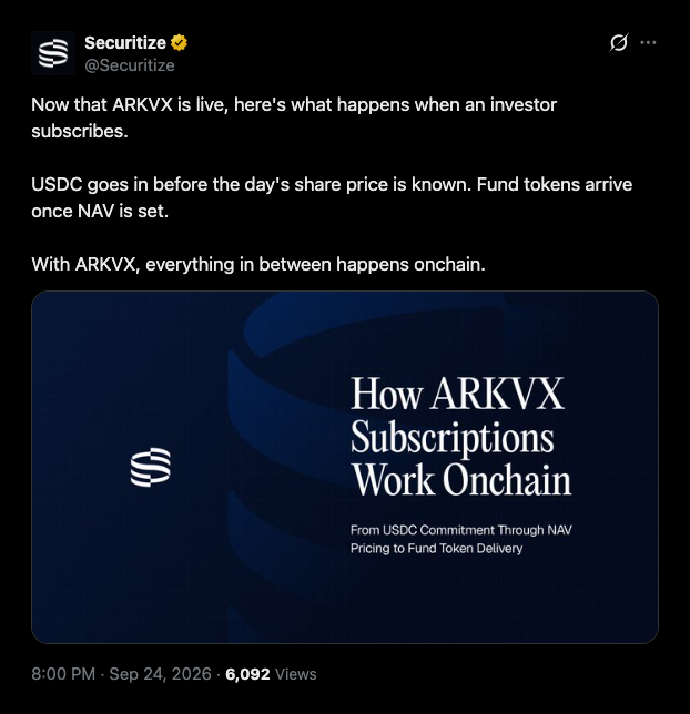 ARK Invest 将 OpenAI 和 Anthropic 的投资机会上线 Ethereum 坊，代币化的 ARKVX 正式上线。.