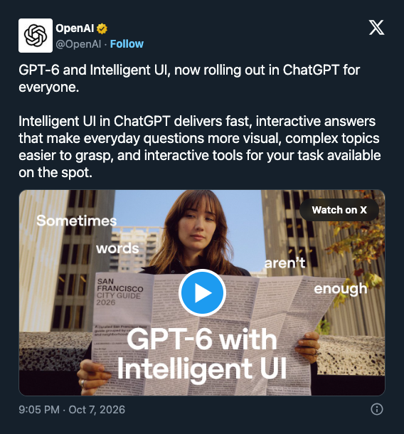 يحصل مستخدمو ChatGPT المجانيون على GPT-6 Luna يومياً بعد استنفاد الطبقات المدفوعة.