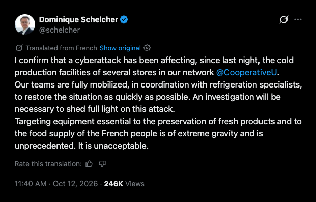 French supermarket fridges hackers heated to 50C ran outdated firmware.