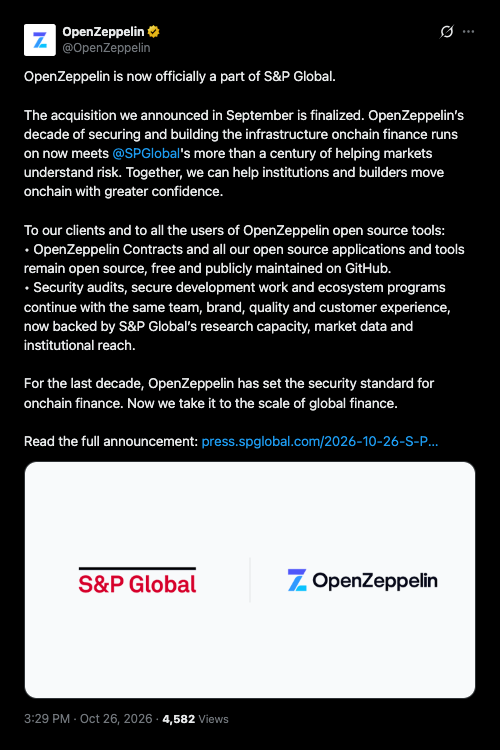 OpenZeppelinがS&P Globalの公式メンバーとなります。